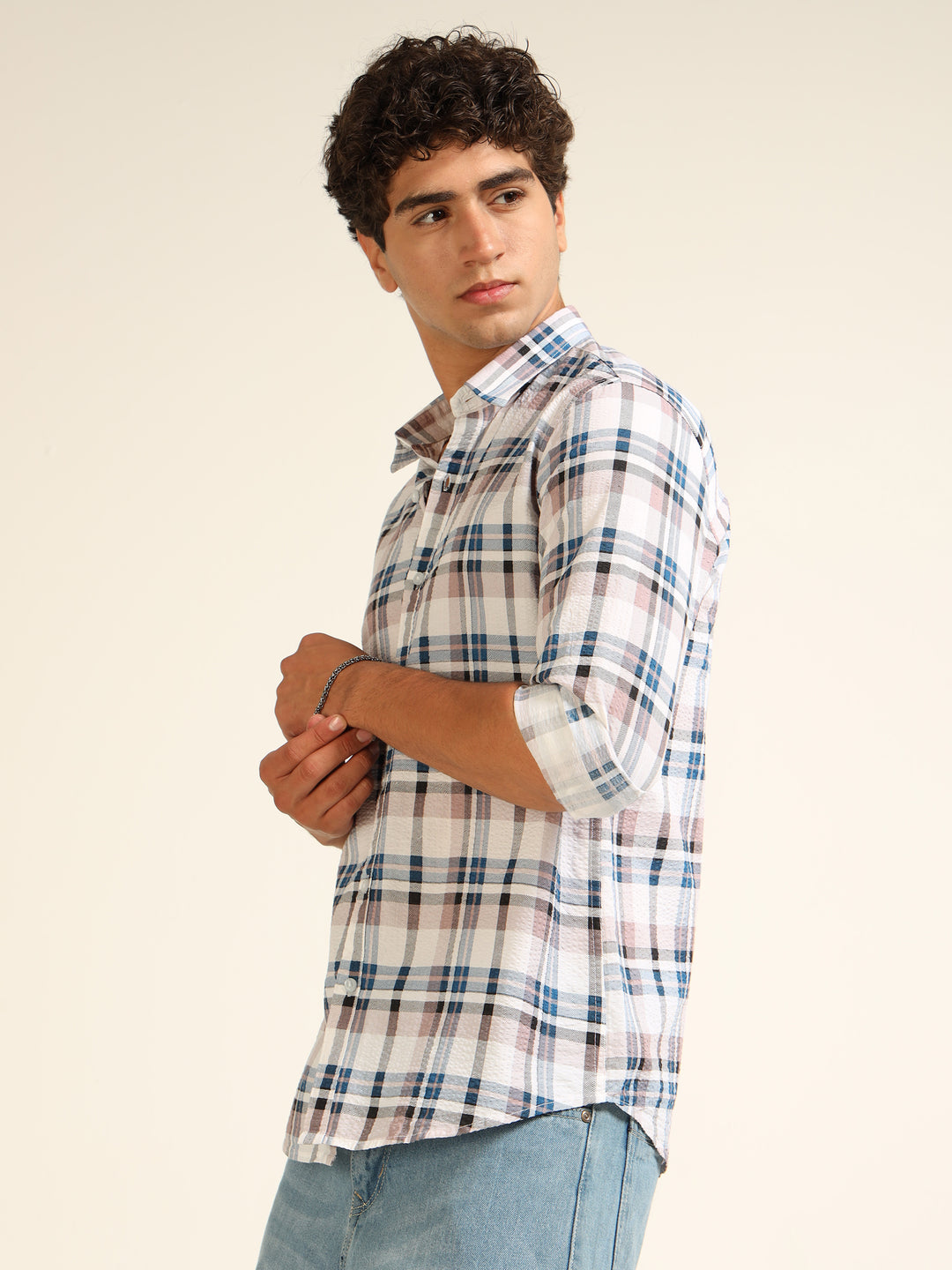 Pink Regular Fit Check Shirt