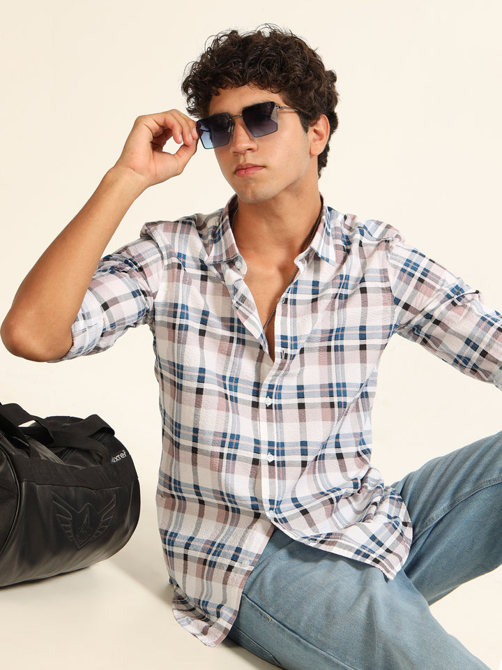 Pink Regular Fit Check Shirt