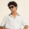Blue Regular Fit Stripe Shirt Stripes Shirt Bushirt