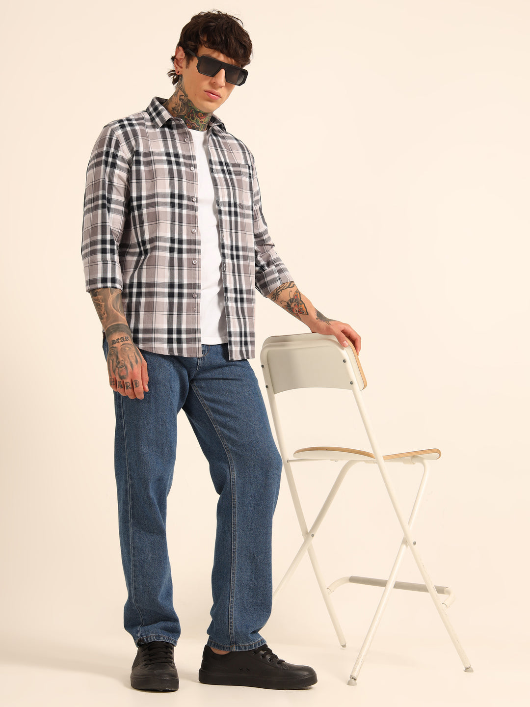 Mauve Regular Fit Check Shirt Checks Shirt Bushirt