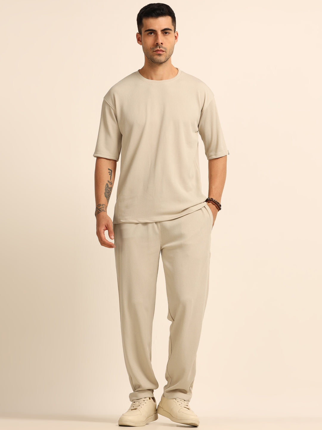 Beige Oversize Co-Ords - Bushirt