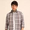 Dusty Mauve Regular Fit Check Shirt Checks Shirt Bushirt