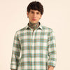 Green Regular Fit Check Shirt Checks Shirt Bushirt
