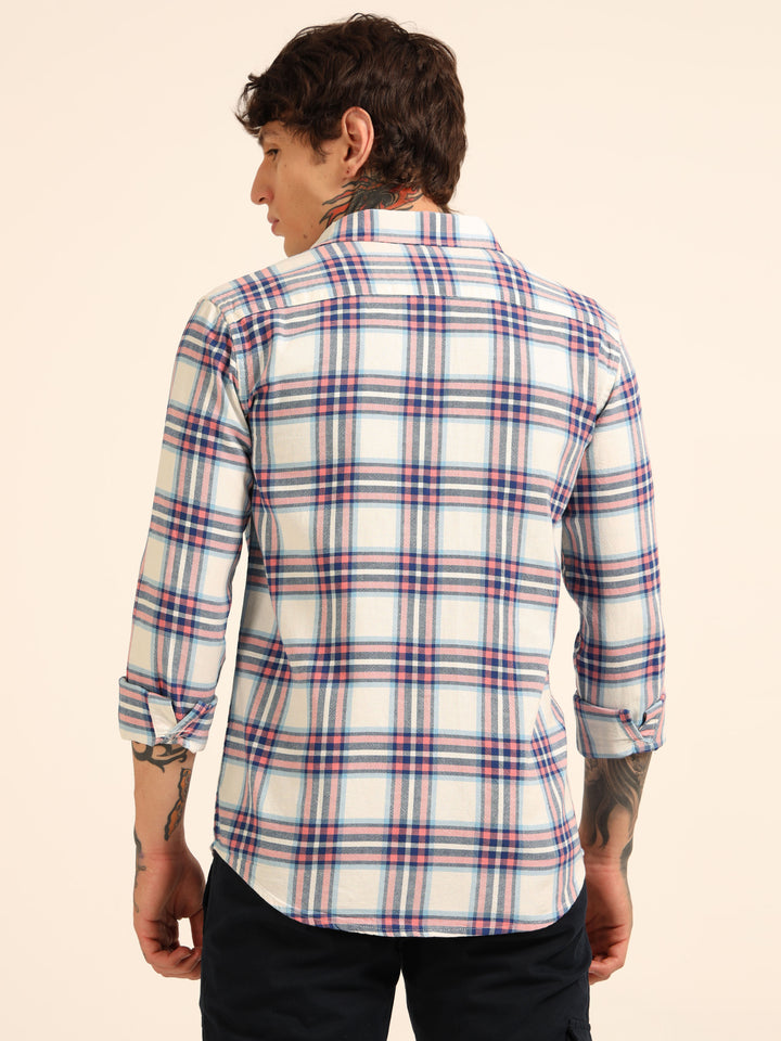 Blue Regular Fit Check Shirt Checks Shirt Bushirtin