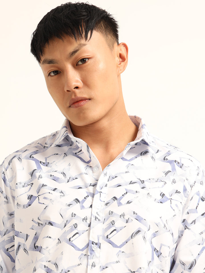 lavender blue Shirt Printed Shirt Bushirt