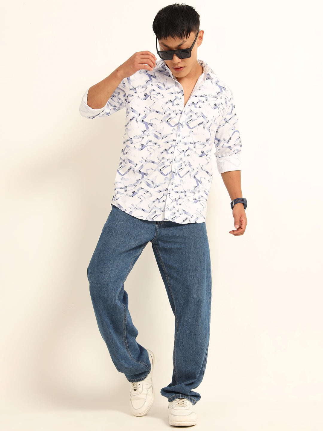 lavender blue Shirt Printed Shirt Bushirt