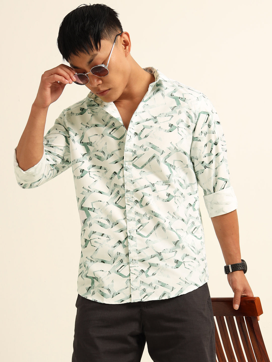 Spanish Green Shirt Printed Shirt Bushirt