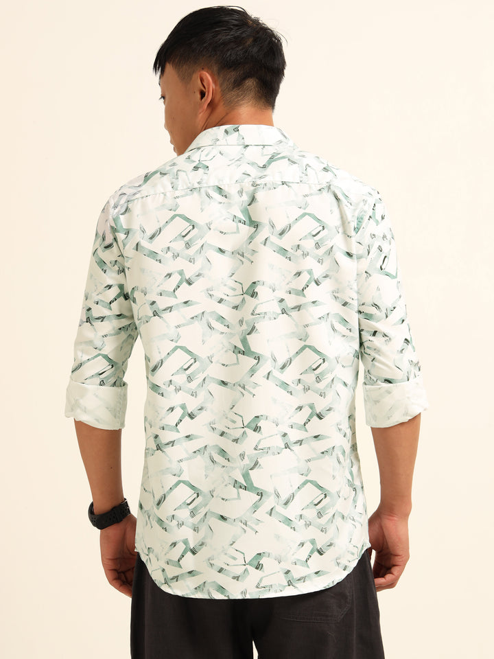 Spanish Green Shirt Printed Shirt Bushirt