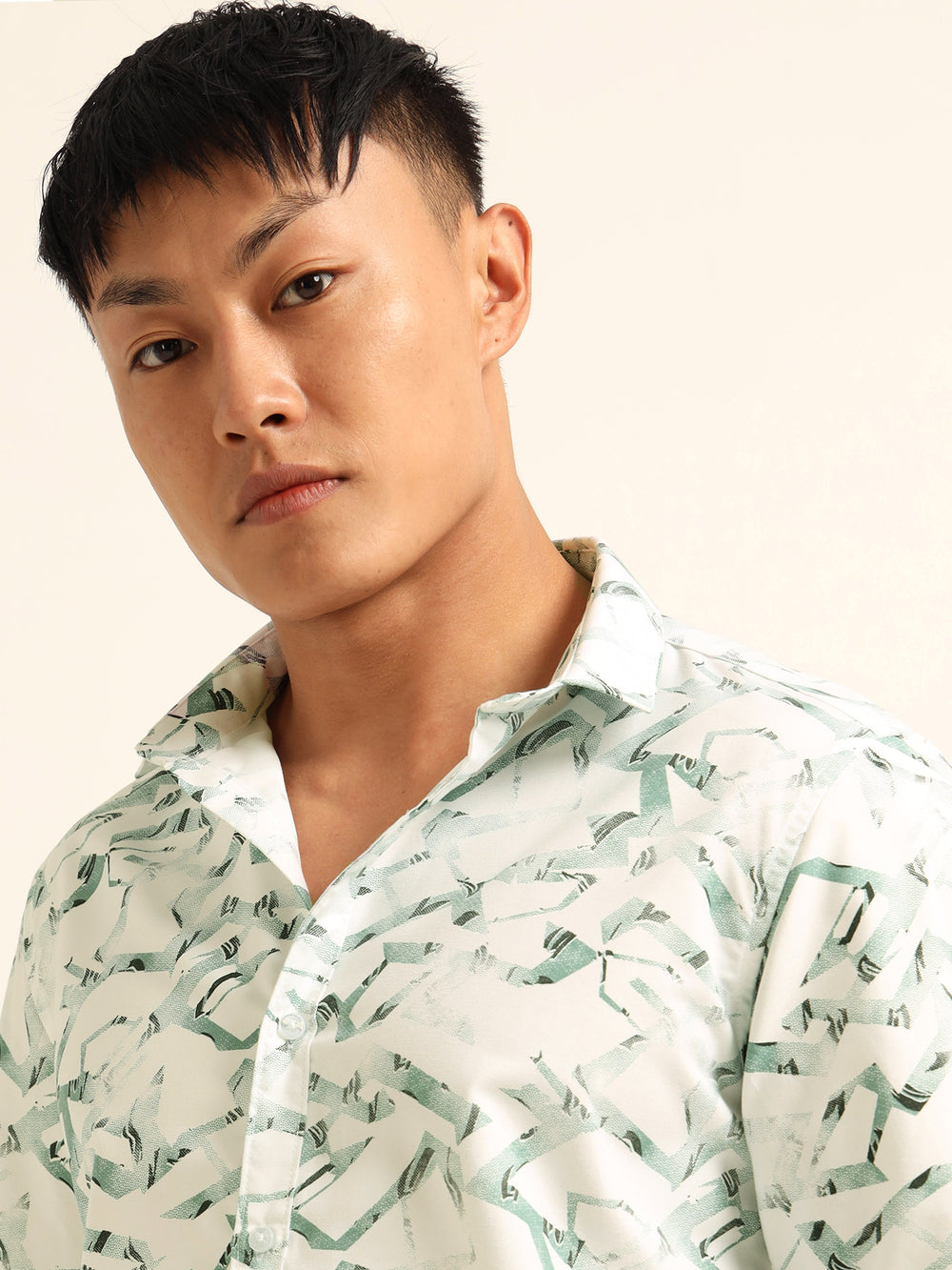 Spanish Green Shirt Printed Shirt Bushirt