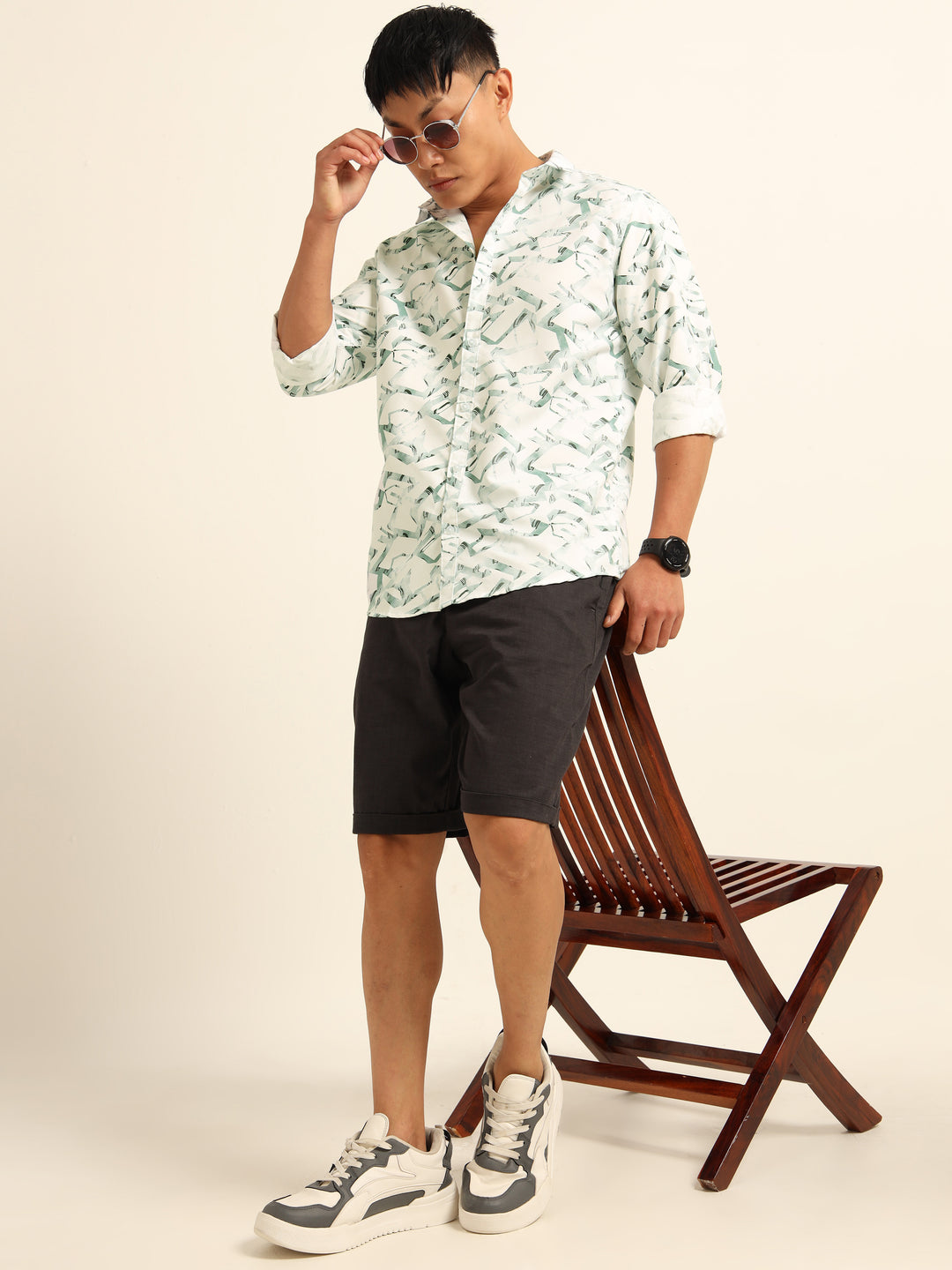 Spanish Green Shirt Printed Shirt Bushirt