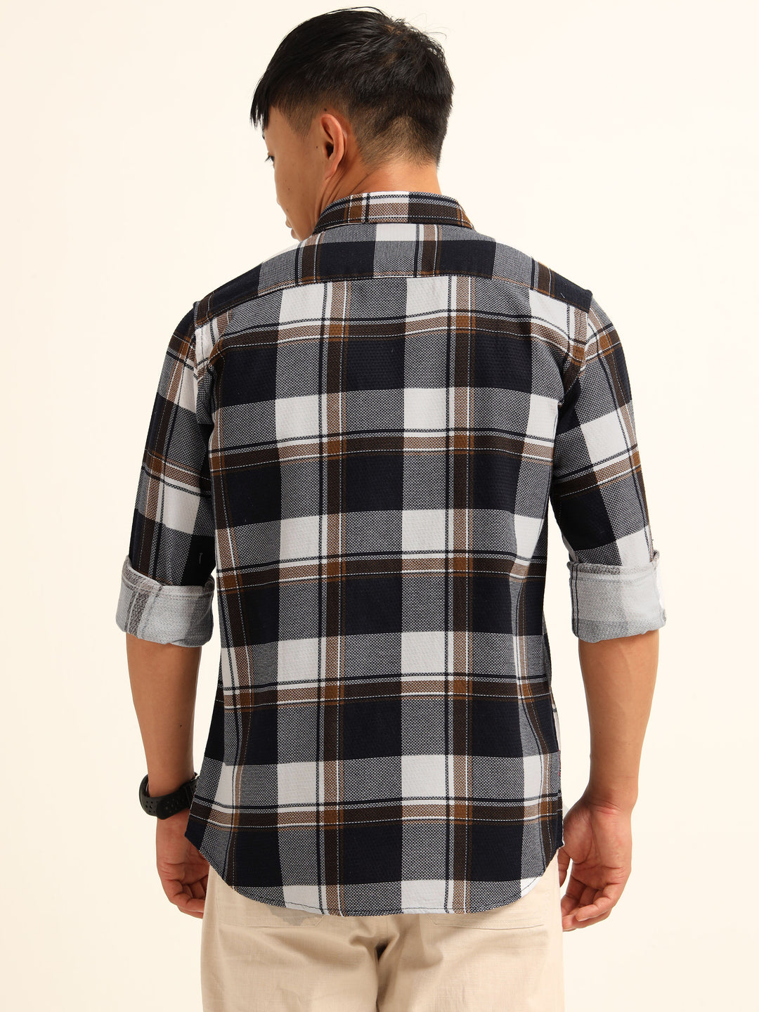 Brown Regular Fit Check Shirt Checks Shirt Bushirt