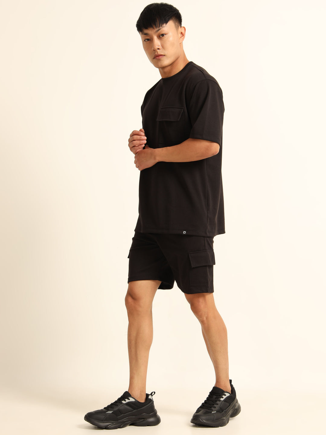 Utility Oversize Black Co-Ords Set Oversize Co-ords Bushirt