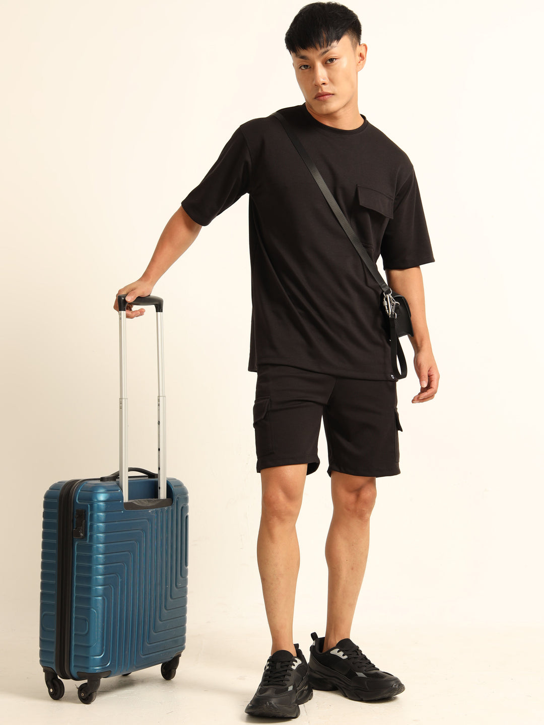 Utility Oversize Black Co-Ords Set Oversize Co-ords Bushirt