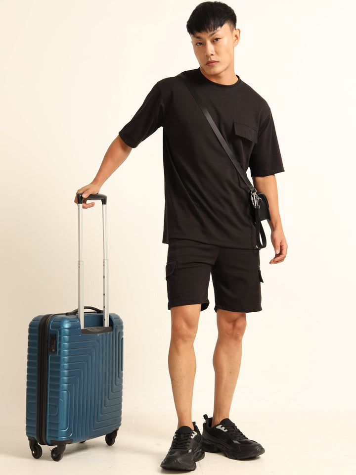 Utility Oversize Black Co-Ords Set Oversize Co-ords Bushirt