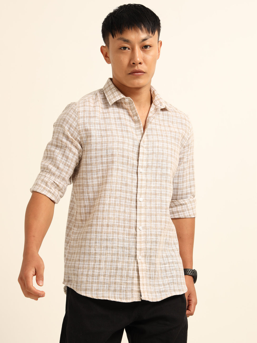 Brown Regular Fit Check Shirt Checks Shirt Bushirt