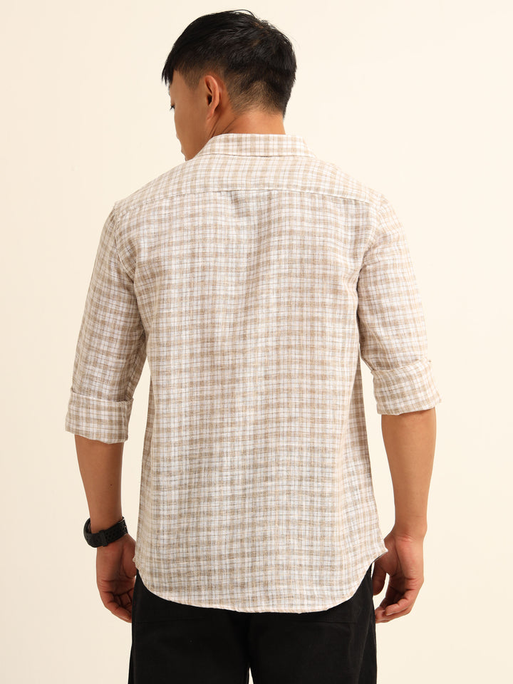 Brown Regular Fit Check Shirt Checks Shirt Bushirt
