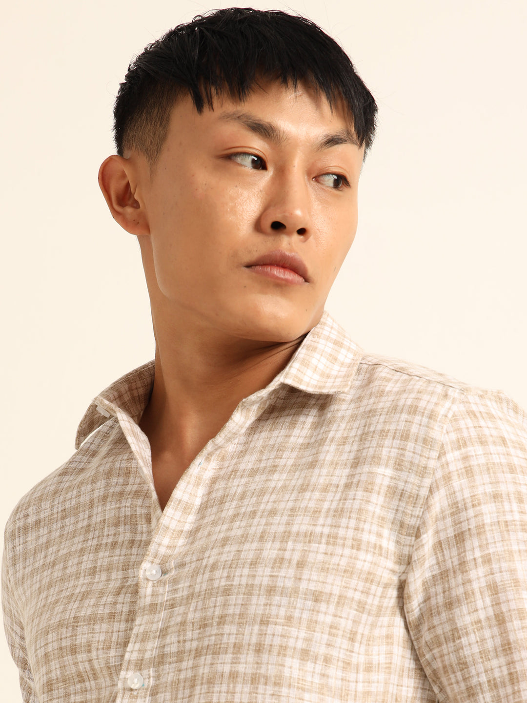 Brown Regular Fit Check Shirt Checks Shirt Bushirt