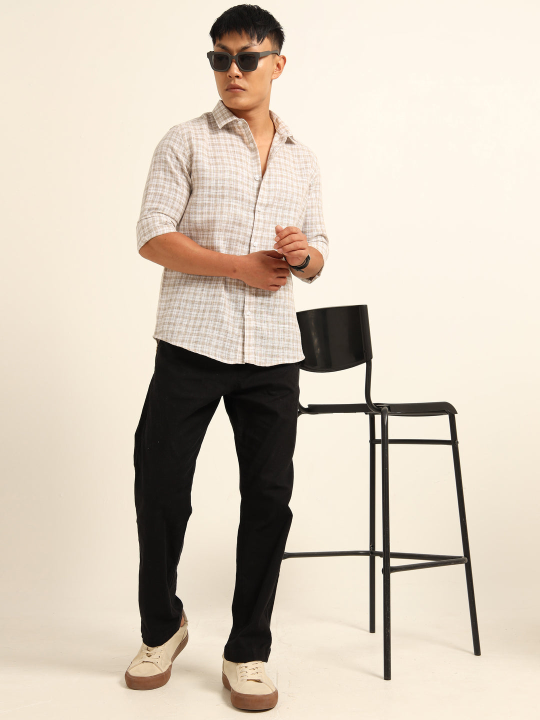 Brown Regular Fit Check Shirt Checks Shirt Bushirt