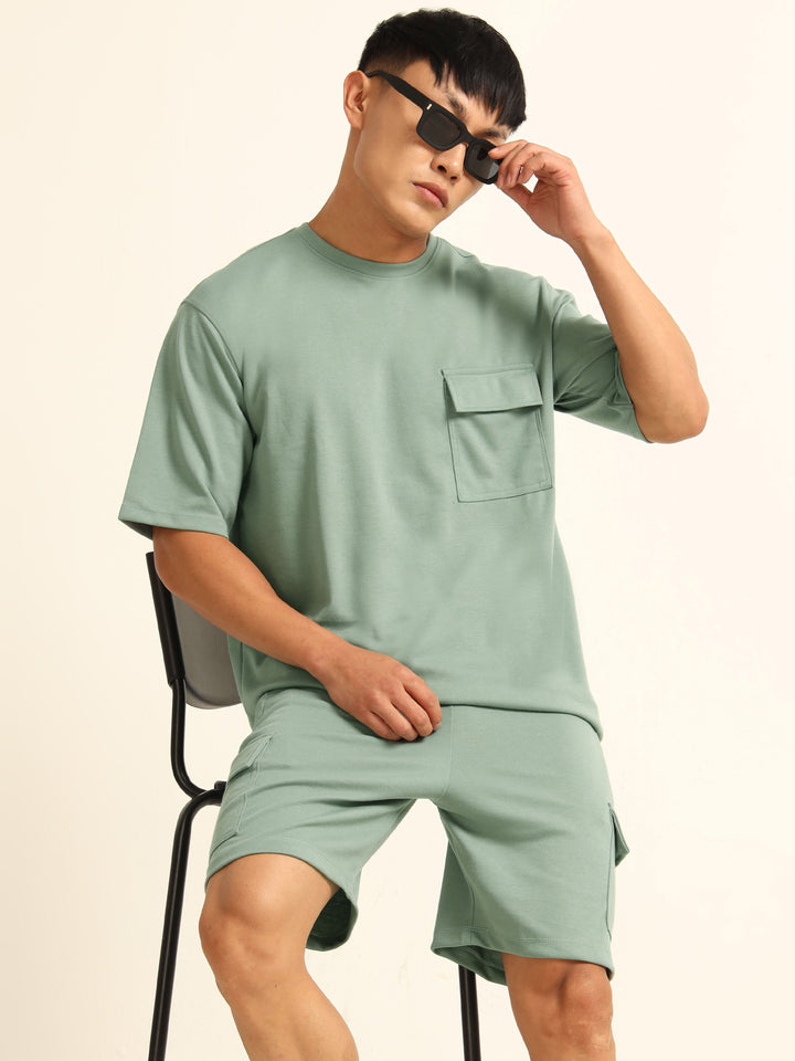 Utility Oversize Laurel Green Co-Ords Set Oversize Co-ords Bushirt
