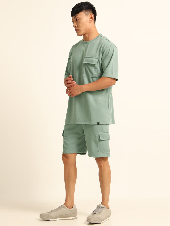 Utility Oversize Laurel Green Co-Ords Set Oversize Co-ords Bushirt