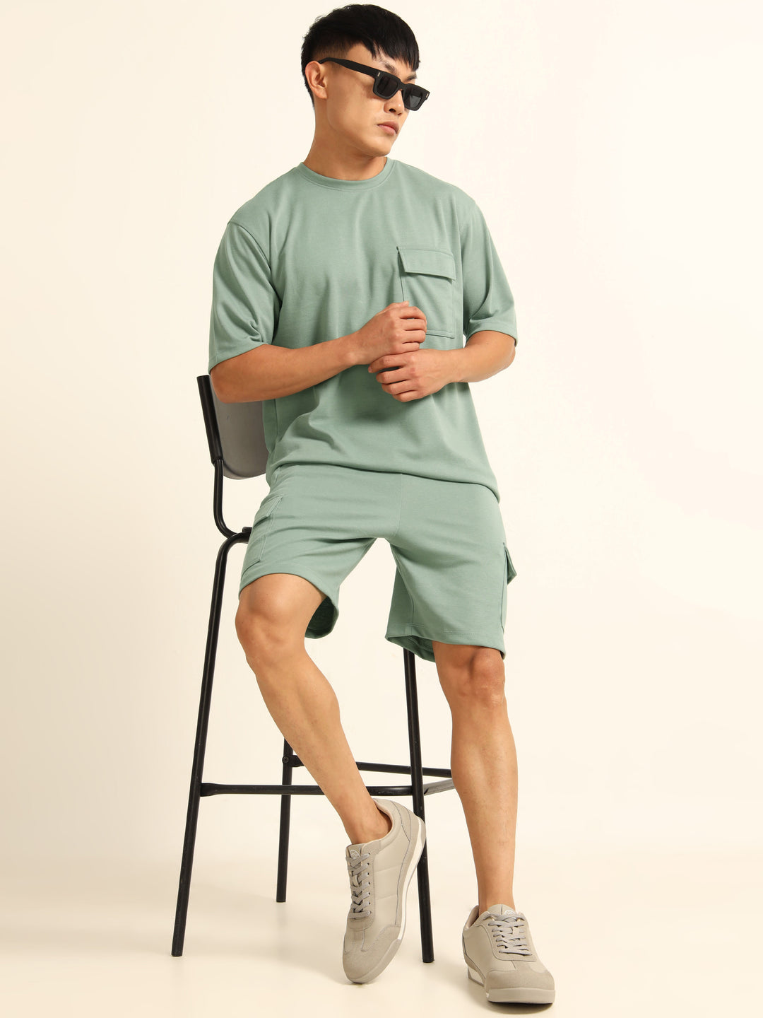Utility Oversize Laurel Green Co-Ords Set Oversize Co-ords Bushirt