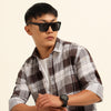 Wine Regular Fit Check Shirt Checks Shirt Bushirt