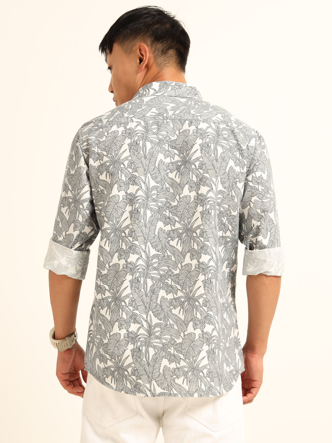 Cadet Grey Shirt Printed Shirt Bushirt