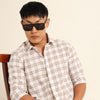 Brown Regular Fit Check Shirt Checks Shirt Bushirt