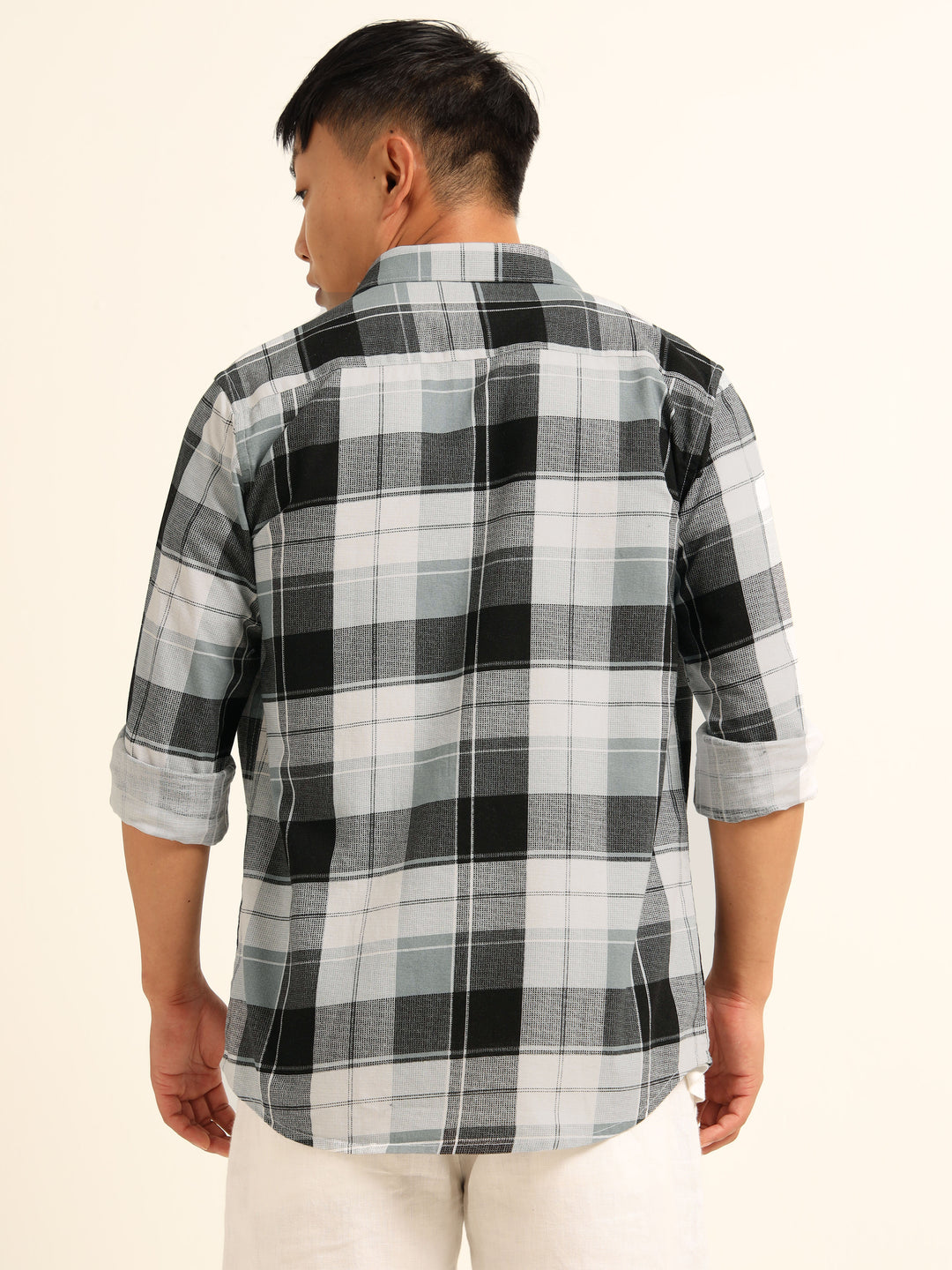 Artic Blue Regular Fit Check Shirt Checks Shirt Bushirt