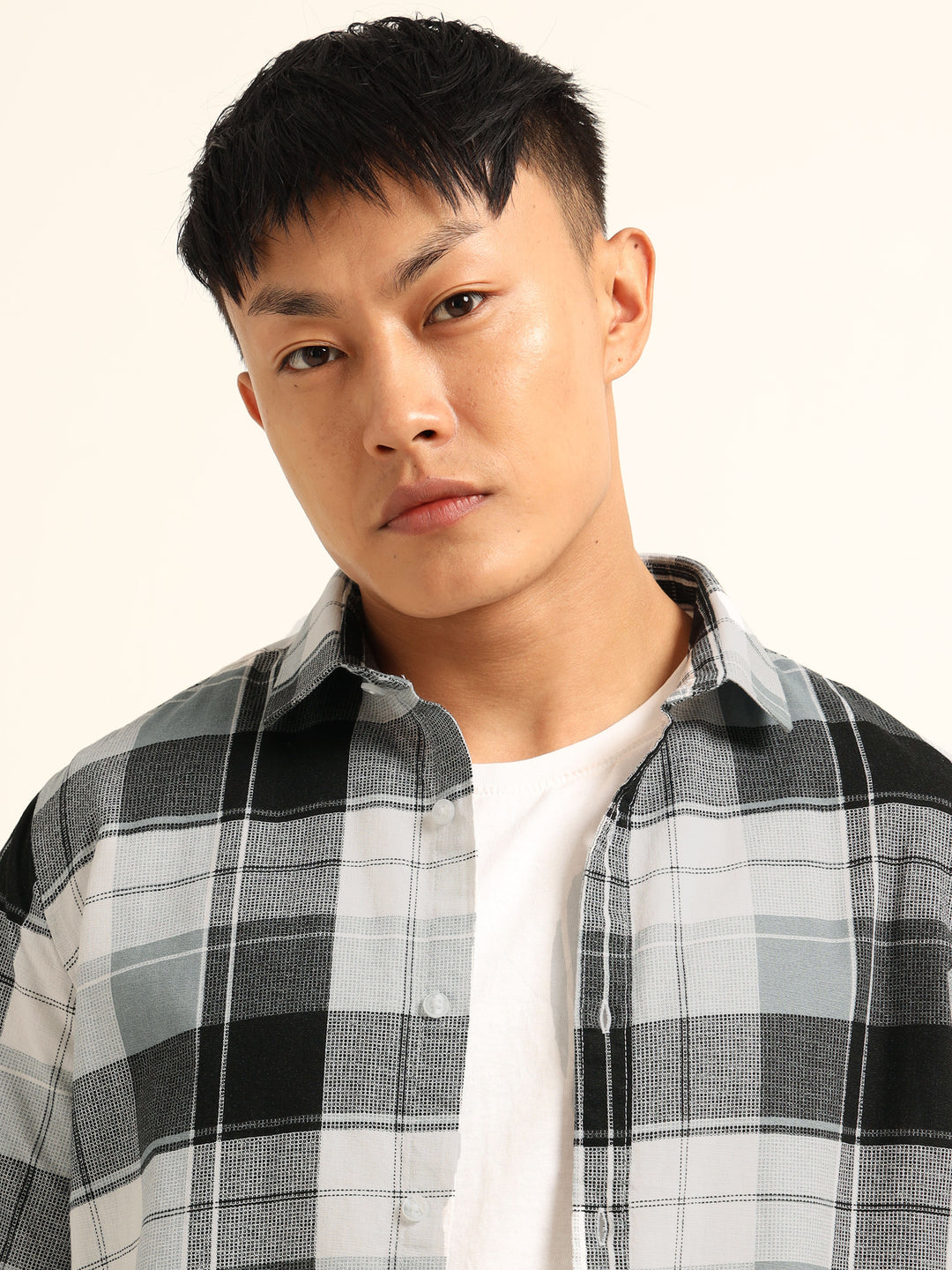 Artic Blue Regular Fit Check Shirt Checks Shirt Bushirt