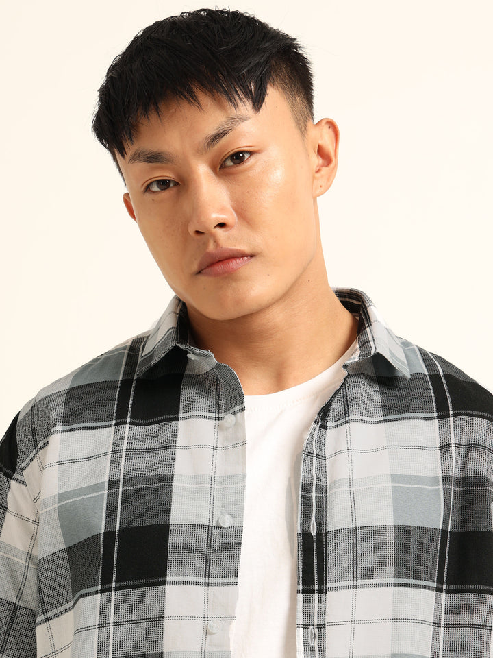 Artic Blue Regular Fit Check Shirt Checks Shirt Bushirt