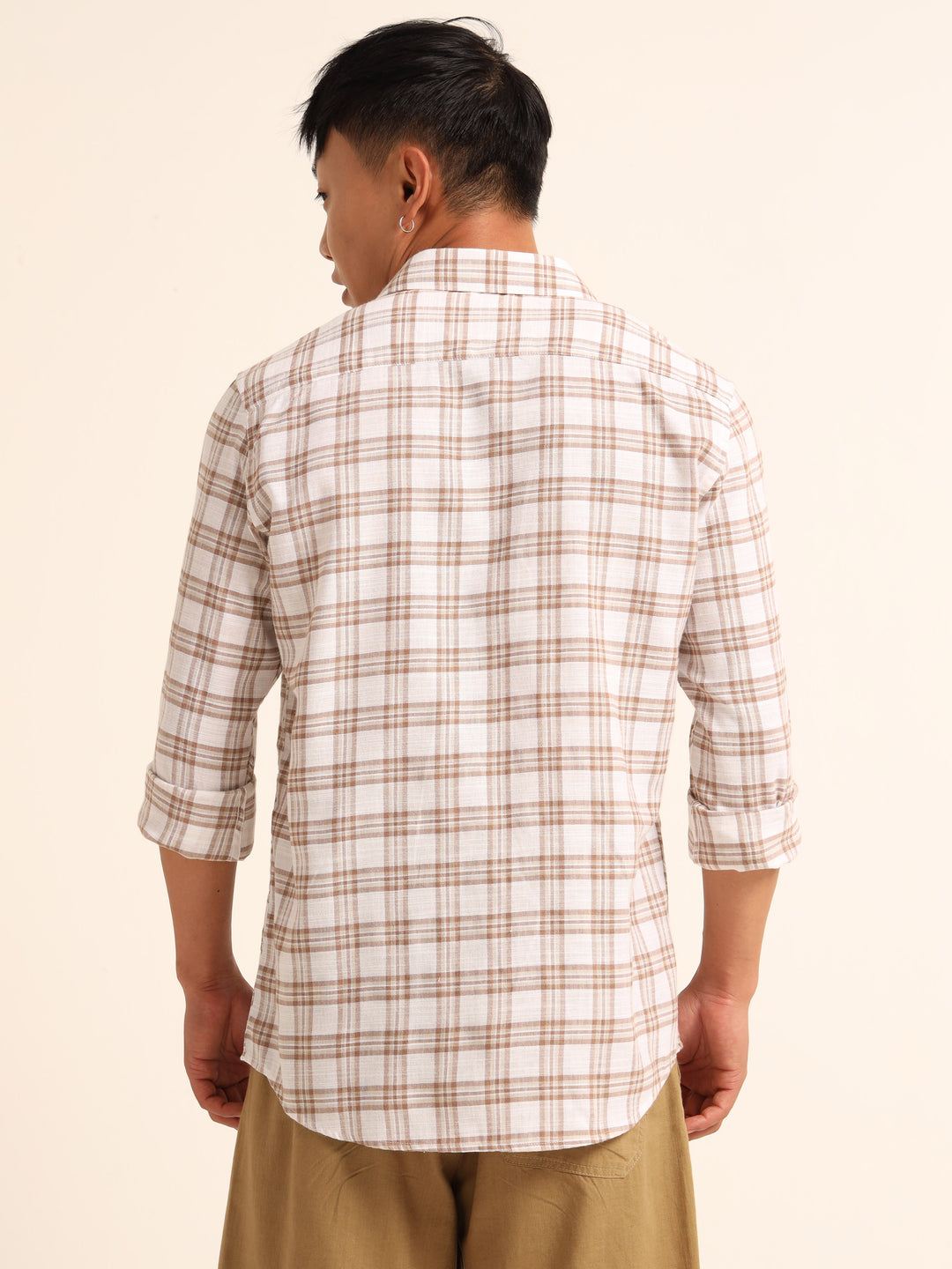 Brown Regular Fit Check Shirt Checks Shirt Bushirt