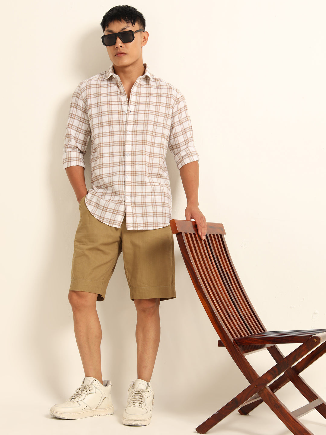 Brown Regular Fit Check Shirt Checks Shirt Bushirt