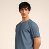 Dusky Blue Textured Solid T-Shirt Plain T-Shirts Bushirt