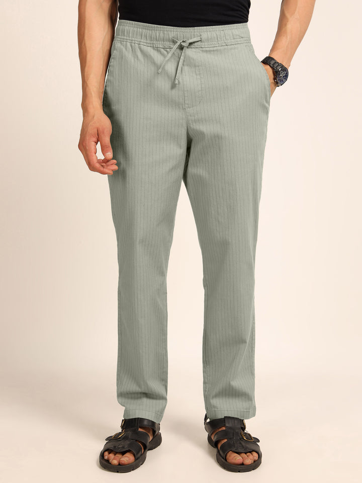 Polar Blue Relaxed Fit Linen Trouser
