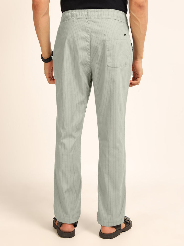 Polar Blue Relaxed Fit Linen Trouser