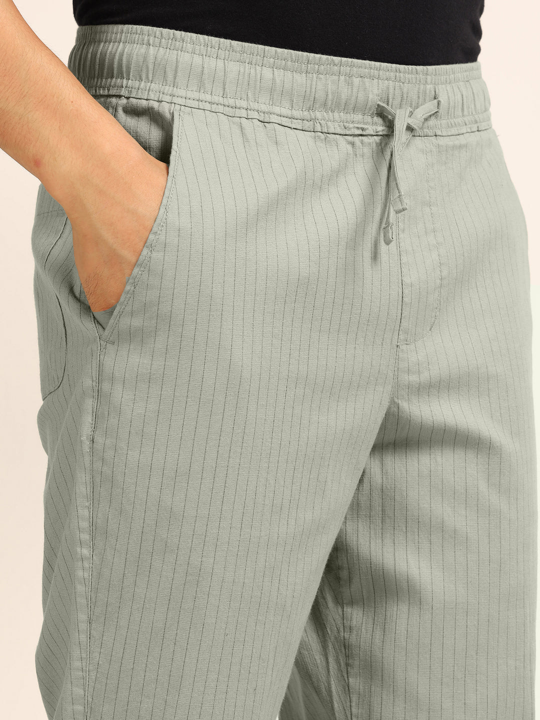 Polar Blue Relaxed Fit Linen Trouser