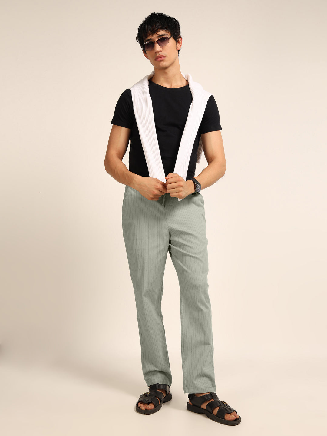 Polar Blue Relaxed Fit Linen Trouser