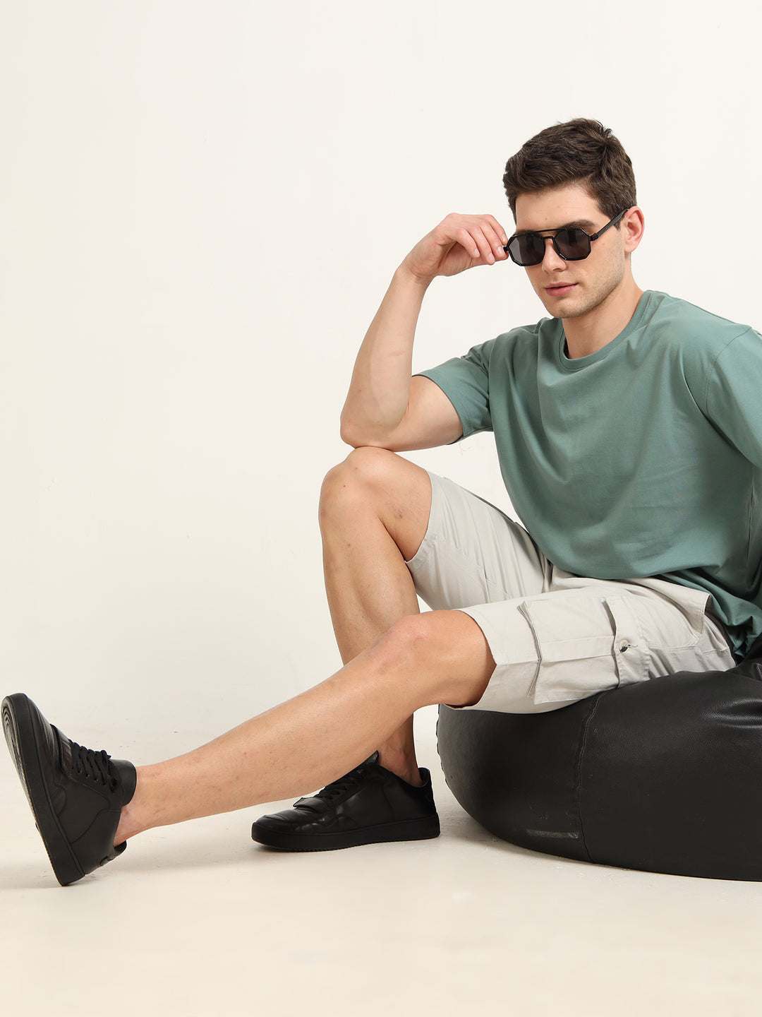 Pastel Grey Cargo Shorts