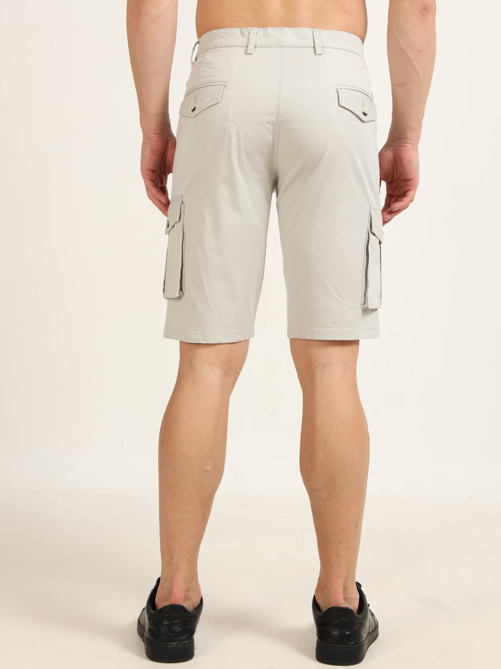 Pastel Grey Cargo Shorts