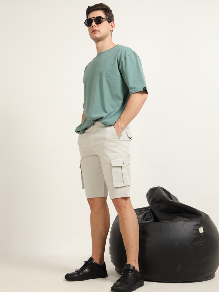 Pastel Grey Cargo Shorts