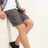 Smoke Grey Cargo Linen Shorts Men's Shorts Bushirt
