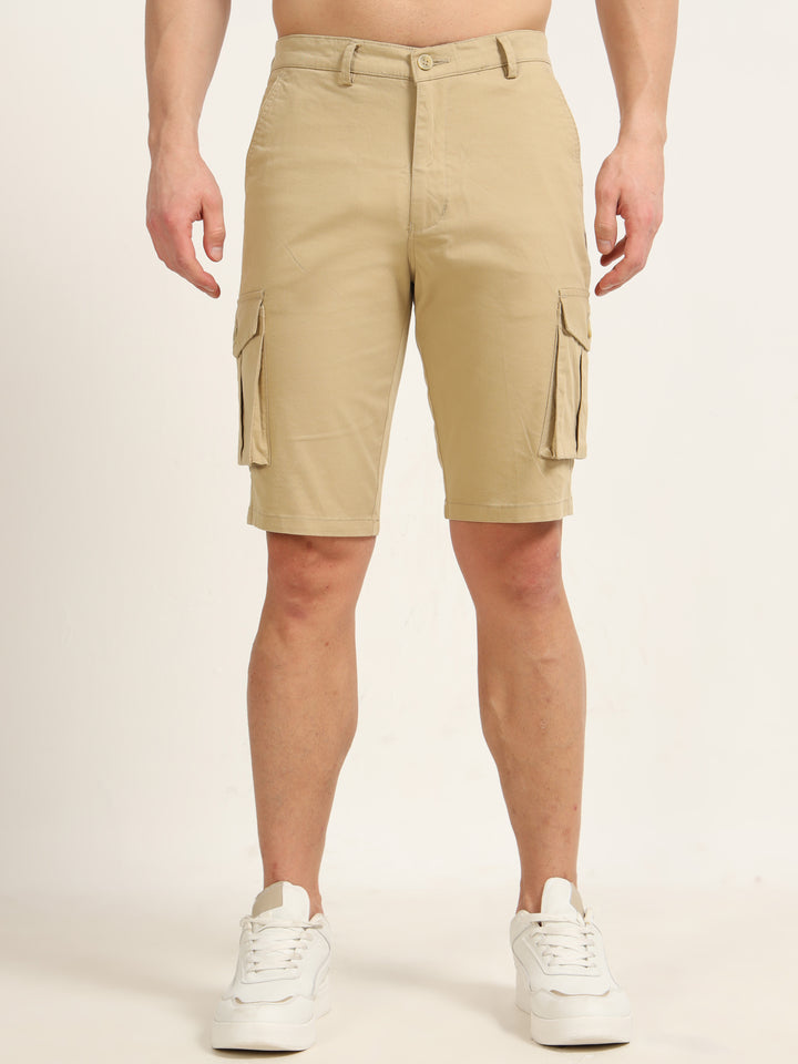Beige Cargo Shorts