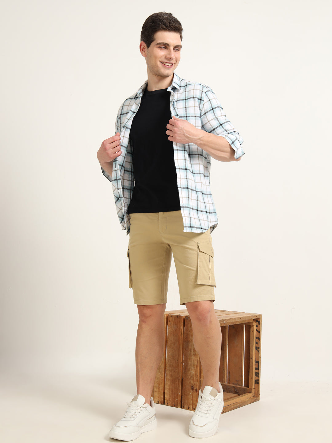 Beige Cargo Shorts