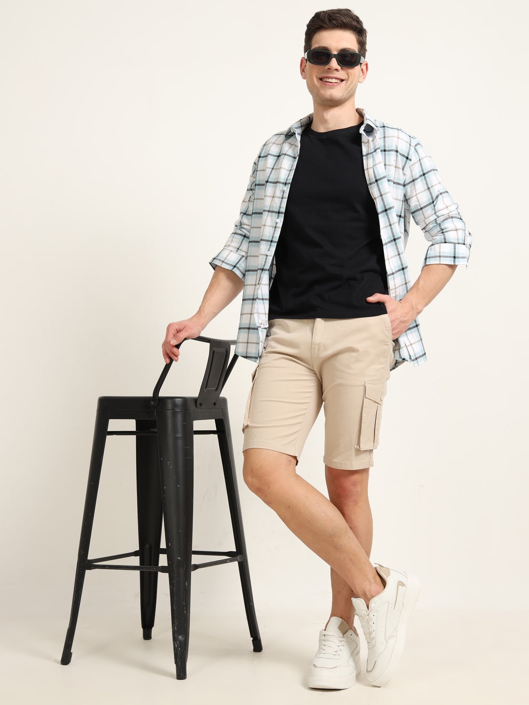 Cream Cargo Shorts
