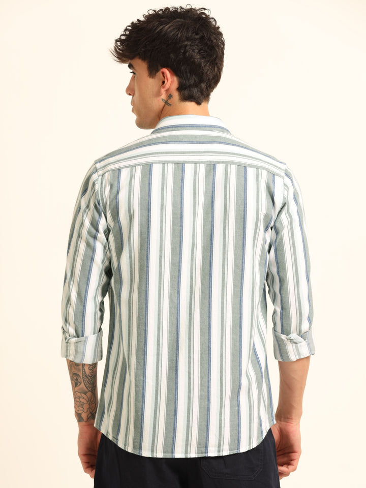 Blue Strips Shirt Stripes Shirt Bushirt