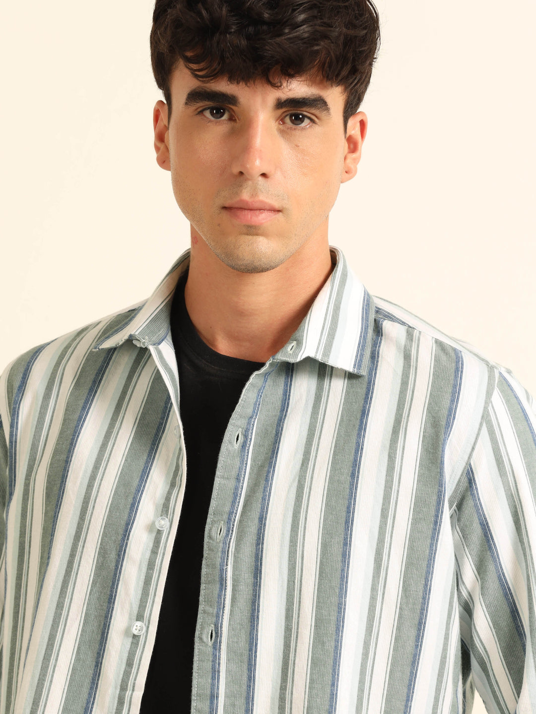 Blue Strips Shirt Stripes Shirt Bushirt