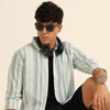 Areo Blue Stripes Shirt Stripes Shirt Bushirt