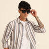Brown Stripes Shirt Stripes Shirt Bushirt