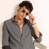 Dark Grey Regular Fit Printed Shirt Printed Shirt Bushirt